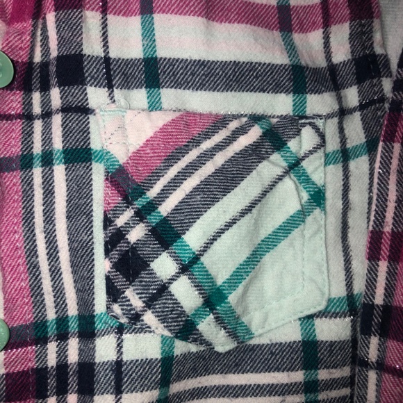 Jumping Beans Plaid Long Sleeve Girls Comfy Shirt Size 6 - Picture 5 of 8